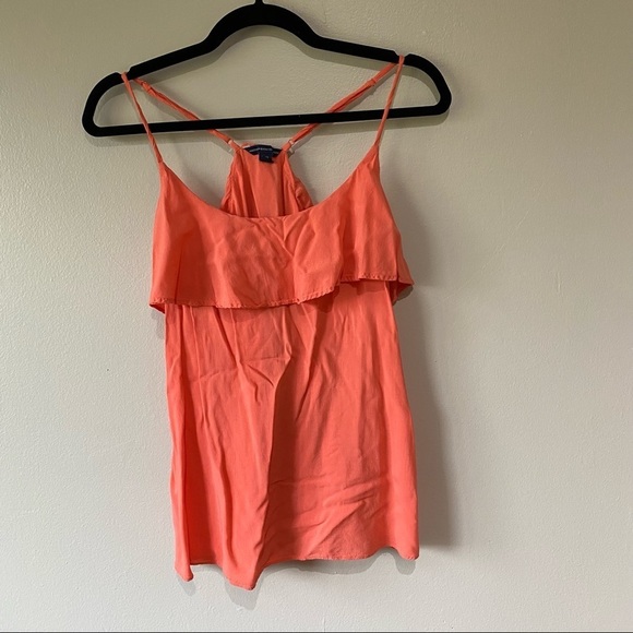 AEO Orange Ruffle tank top - Picture 3 of 8